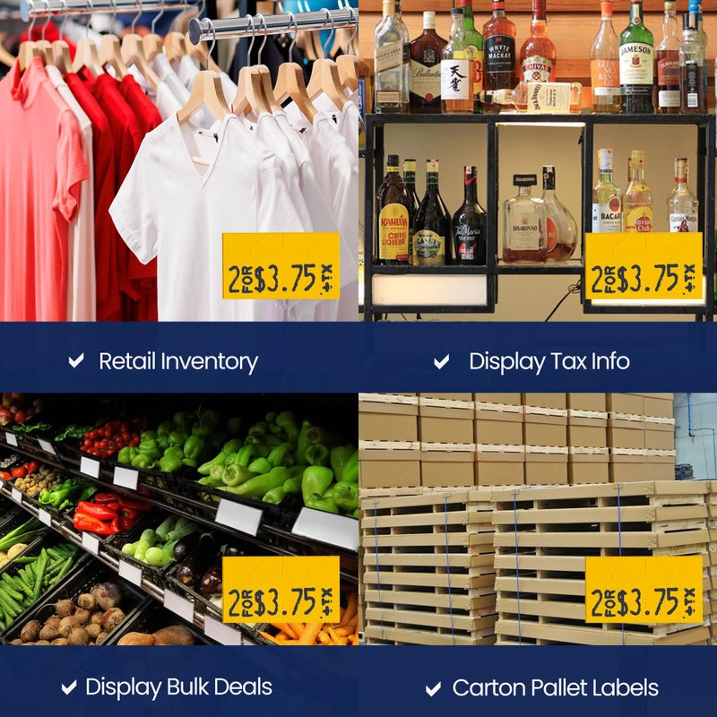 Perco Yellow Pricing Labels for Monarch 1131 Price Gun - 1 Sleeve, 8 Rolls, 20,000 Price Marking Labels - with Ink Roll Included - Image 5